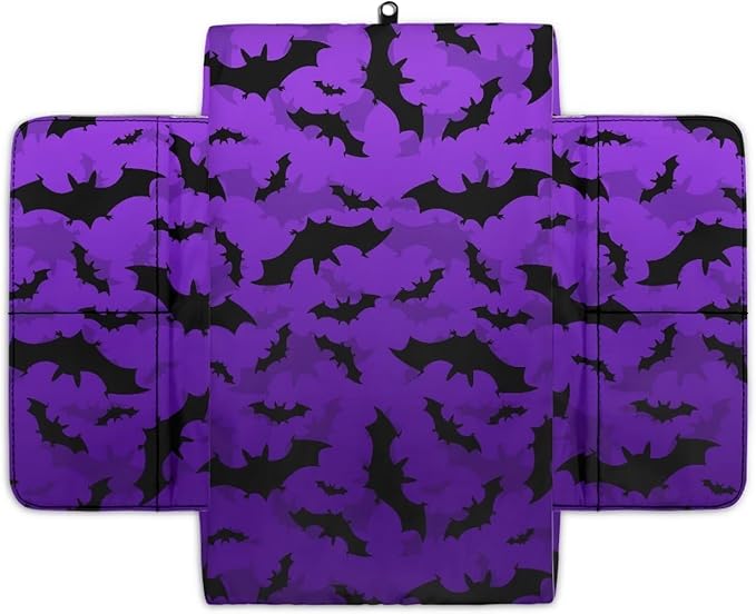 Tupalatus Halloween Bats Car Center Console Cover Car Interior Protection Accessories Armrest Cushion Cover Pad Non-Slip with 2 Storage Bags Universal Fit for Cars,Trucks & SUVs