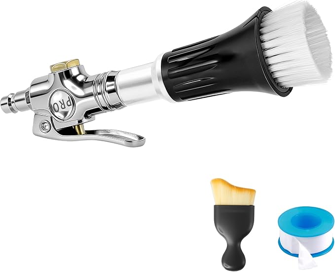 GOCCIDA Mini Tornado Air Gun with Detachable Brush,Vortex Cleaning Gun Trumpet Head High Pressure Dryer Blow Gun,Car Cleaning Air Gun Kit for Quickly Blasts Dirt