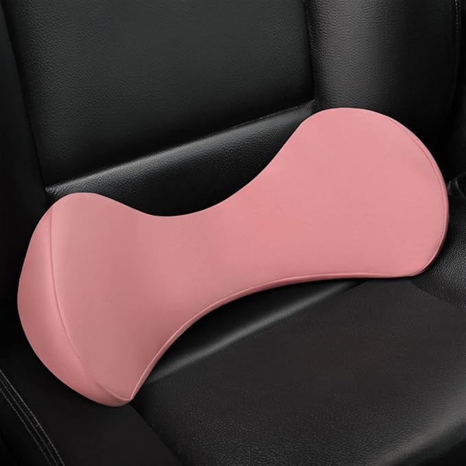 Memory Foam Car Seat, Car Lumbar Support Pillow Tailbone Support Cushions, Back Pad Massager Waist Cushion for Car Seat, Office Chair(1 Pink)