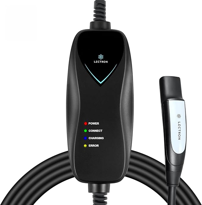 Lectron Level 1 Tesla Charger - 120V, 15 Amp, NEMA 5-15 Plug, 16 ft Extension Cord - Portable Electric Car Charger for Tesla - Compatible with All Tesla Models X/Y/3/S/Cybertruck