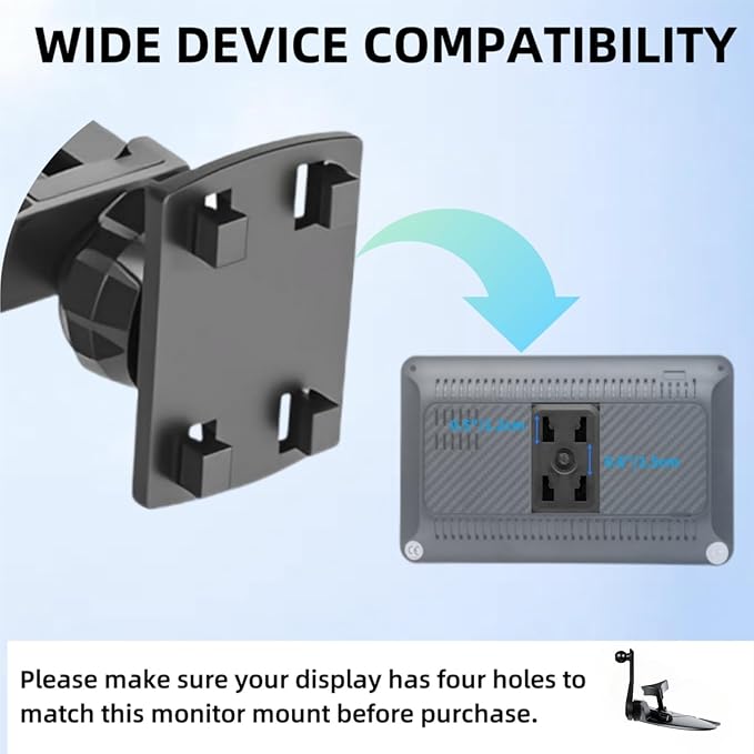 Extended Arm CD Slot Mount for CarPlay Screen Adjustable 360° Rotating Universal Head Compatible with in-Car Monitors CD Slot CarPlay Mount for 7" 9" 10.26" Portable Car Stereo Cd Bracket