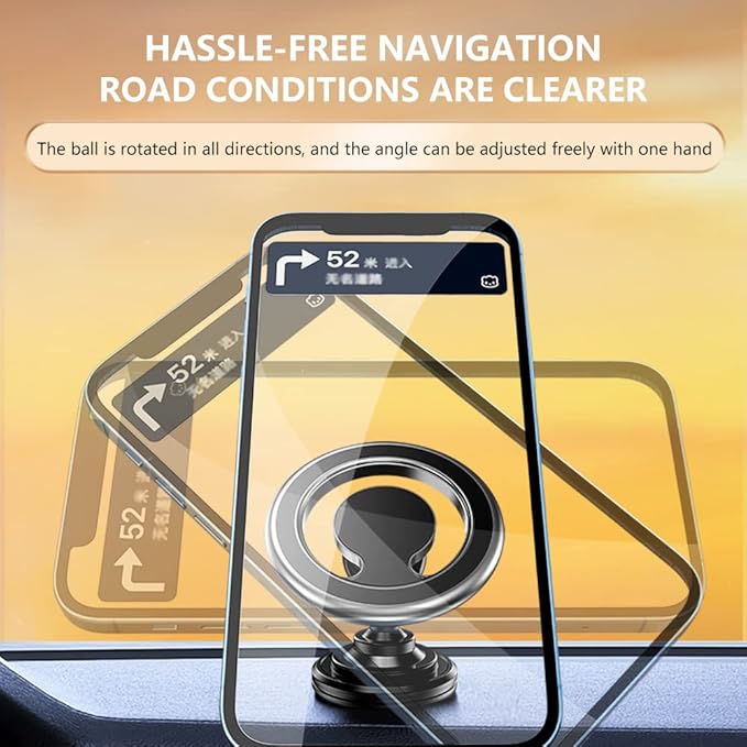 Compatible for MagSafe Car Mount for iPhone,2026 New Upgrade Dashboard 360° Rotation Magnetic Car Mount,Universal Cell Phone Holder for MagSafe iPhone 15/14/13/12 and Above Series (Black)