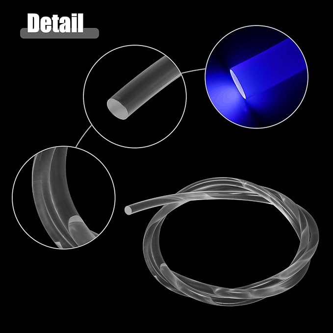 ACROPIX 1.5m 4.92ft 10mm 0.39" Transparent Universal PMMA Optic Fiber Side Glow Cable Fiber Optic Cable for Car - Pack of 1