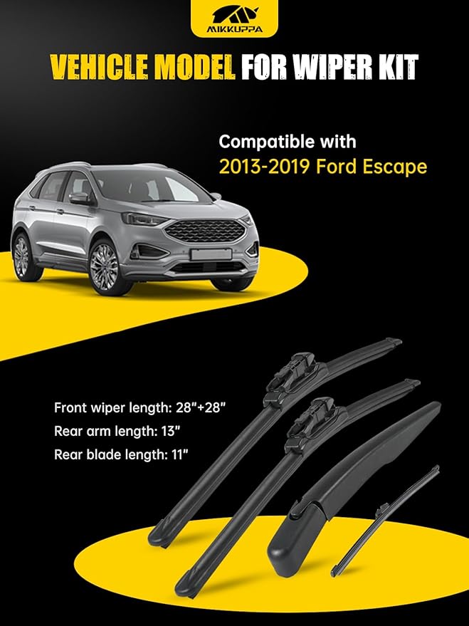 MIKKUPPA 28"/28"/13"/11" Windshield Wiper Blades Replacement for 2013-2019 Ford Escape - Original Factory Quality Front and Rear Wipers Blade Set for My Car - (Pack of 4)