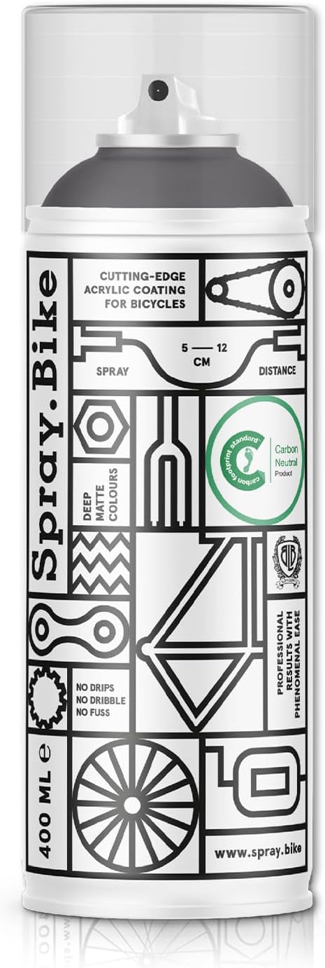 Spray.Bike Spray Paint | Designed Mainly for Bicycles | Multi-Use Acrylic Spray Paint for Metal, Plastic | High Coverage Bike Paint, 400ml, Gray's Inn