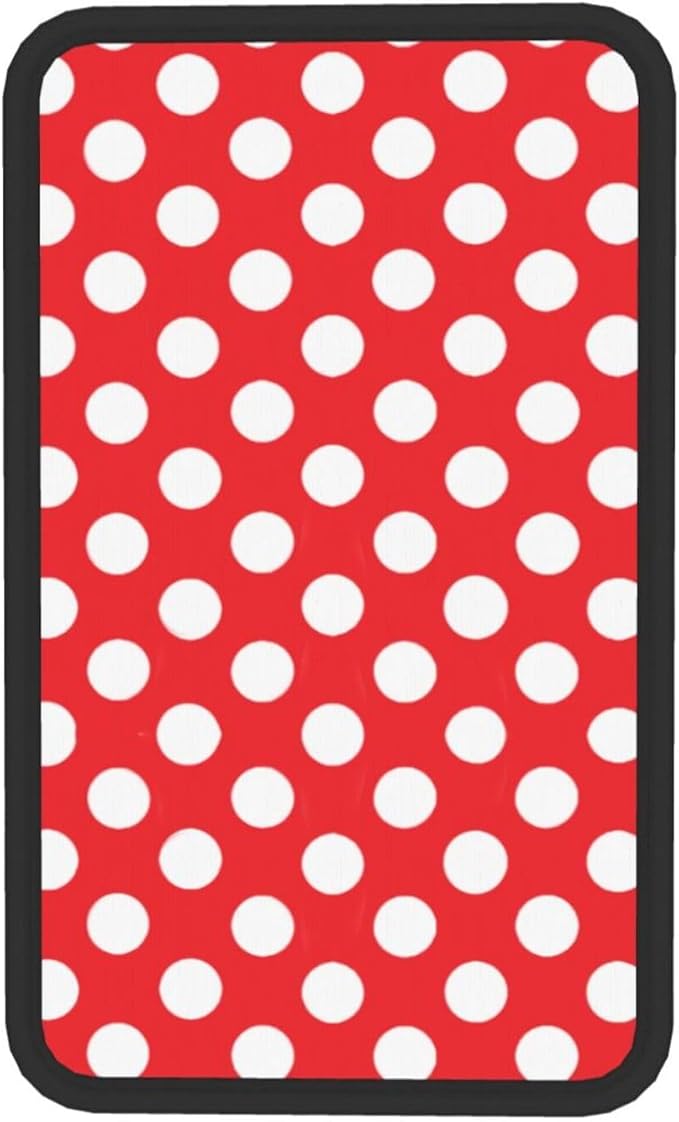 Car Armrest Cover Auto Center Console Pad Arm Rest Cushion Soft Car Accessories Universal for Most Vehicle (Red and White Polka Dot Pattern Design)