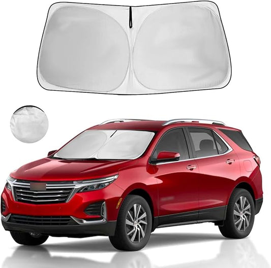 Windshield Sun Shade for Chevrolet Equinox 2018 2019 2020 2021 2022 2023 2024 Accessories Fit Chevy Window Sunshade Sun Visor Windshield Cover, 4 Layers UV Protector Car Accessories Shield Shade