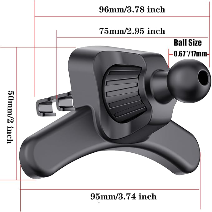 Car Phone Mount Cellphone Holders for Cars with Metal Hook Clip, Air Vent Cell Phone Stand Car Mount, Universal Automobile Cradle Fit for iPhone Android and Smartphones