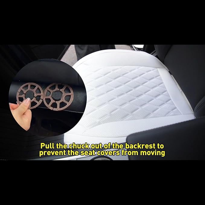 2 Pack Front Bottom Car Seat Cover, Luxury Leather Seat Covers Compatible with Tesla Model Y/3 2026 2025 2024-2020, Breathable and Waterproof Tesla Model Y/3 Accessories (White, 2Pcs)