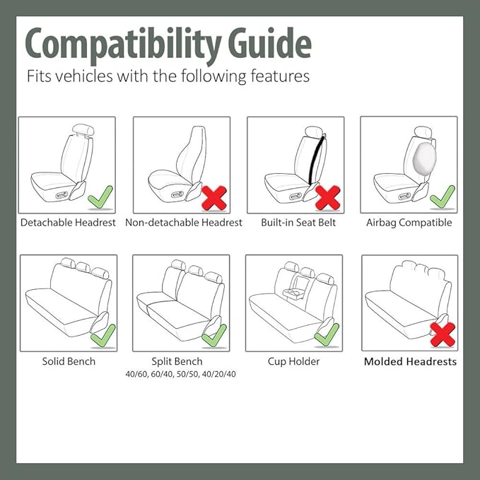 TLH Car Seat Covers Premium 3D Air Mesh Automotive Seat Covers Full Set Mint Seat Covers Airbag Compatible and Split Rear Car Seat Cover Universal Fit Interior Accessories for Cars Trucks and SUV