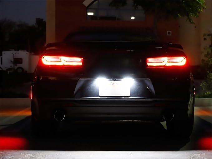 iJDMTOY Xenon White 3W Full LED License Plate Light Kit Compatible With Chevrolet 2014-24 Camaro, 2013-15 Malibu, 2011-15 Volt, 2016-up Cruze, 18-SMD White LED & Can-bus Error Free