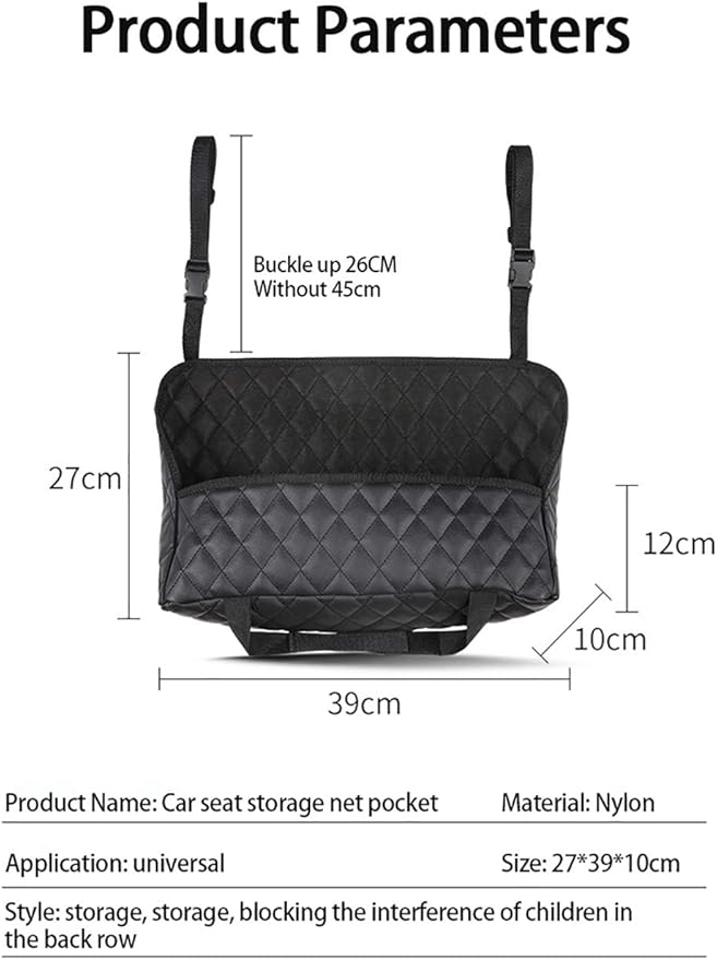 Car Handbag Holder Between Seats Back Storage Organizer Net Pocket Purse Holder Tissue Purse Holder, Driver Storage Pouch for Handbag Cup