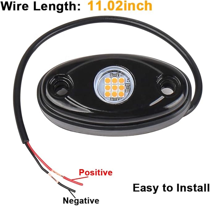 Red LED Rock Lights, 4 Pods Neon 12V Waterproof Underglow Underbody Kit Crawler Crawling Dome Exterior Wheel Lights for ATV RZR UTV SUV Off-Road Auto Boat Motorcycle Glow Trail Rig Fender Lamp