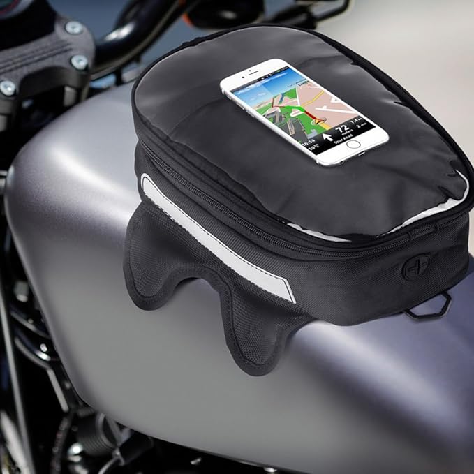 PRETYZOOM Motorcycle Magnetic Tank Bag Waterproof Storage Carrier Bag for Motorbike Cycling with Tool Compartment Compatible with Magnetic Tank Surfaces