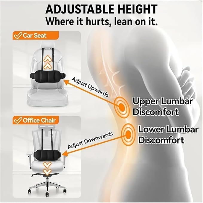 1 Piece Automotive Seat Lumbar Support Pillow for Chevy Chevrolet Suburban 2021-2024 2025 2026, Driving Lower Back Cushion Ergonomic Orthopedic Posture Rest