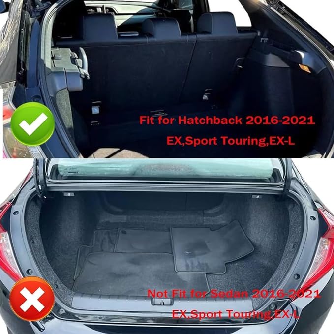 AOMSAZTO Custom Fit Seat Covers for Honda Civic Seat Covers Hatchback EX Sport Touring EX-L 2018 2019 2020 2021 Full Set Faux Leather Breathable Car Seats Covers Black