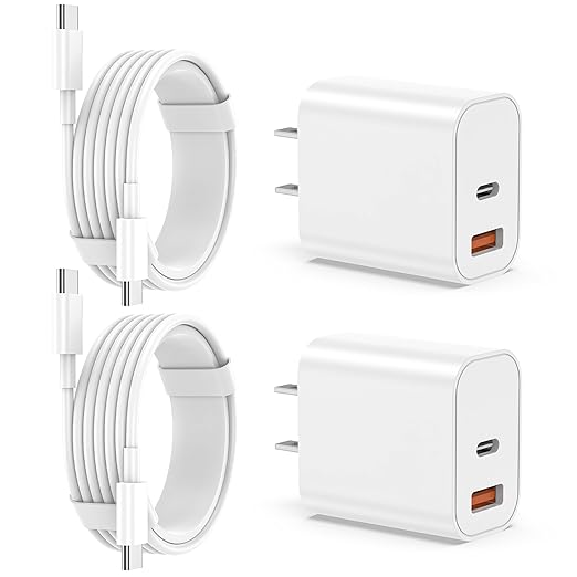 iPhone 17 16 15 Charger Fast Charging, 20W USB C Wall Charger Block with 6ft Type C to USB C Cable Cord for Apple iPhone 17/17 Pro/17 Pro Max/17 Air/16/16 Plus/16 Pro Max/15/15 Pro Max/iPad Pro/Mini