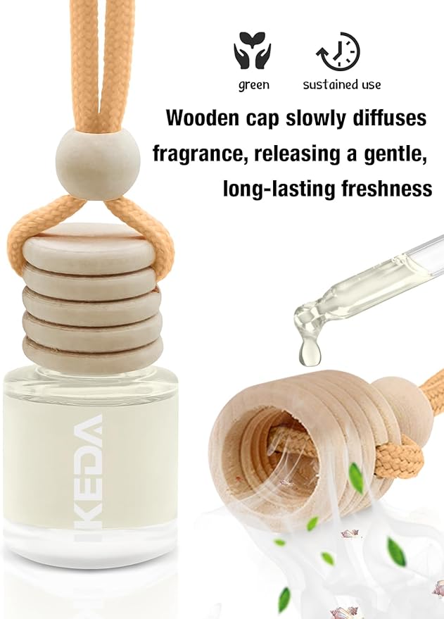 Ikeda Car Air Freshener: Hanging Car Smell Air Freshener | 10ml Hanging Car Perfume | Long Lasting Fragrance | Strong Scents Diffuser for Auto Home (Memory|Circular)