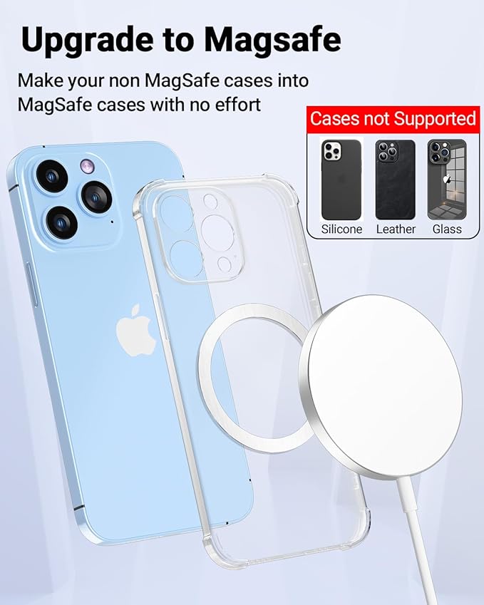 KALAPOP Magnetic Wireless Charging Magsafe Ring-6 PCS,Ultra-Thin(0.4mm) Magsafe Sticker,Compatible with iPhone 17/Air/16/15/14/13 Series,Samsung Galaxy,Google Pixel,Magsafe Accessories-3Black&3Silver