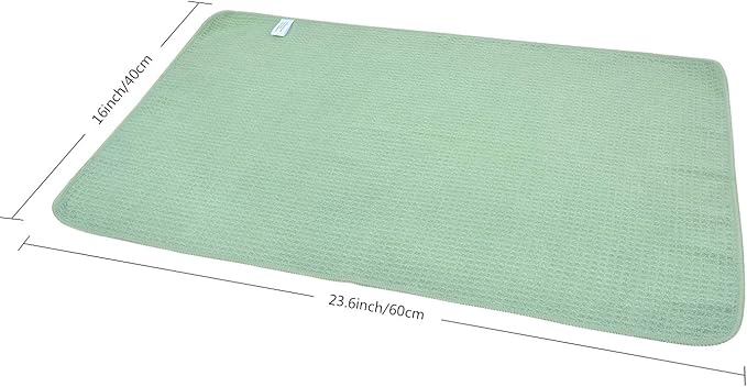 VIVOTE Microfiber Kitchen Towels - Super Absorbent, Soft, No Lint, Waffle Weave, Fast Drying Hand Towels (4 Pack Green, 16 Inch X 24 Inch)
