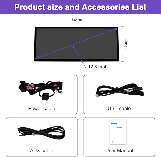 NINETOM 2025 Upgraded 12.3" Ultra-Narrow Touchscreen Wireless CarPlay Android Auto Receiver Compatible with BMW 3/4 Series F30/F31/F32/F33/F34/F36 (2012–2016), for NBT System