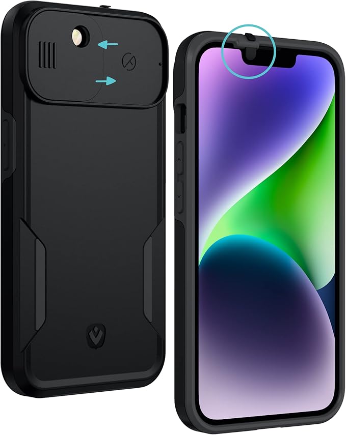 Spy-Fy iPhone 14 Plus Case with Camera Covers Front and Rear | Protect Your iPhone and Privacy | 6-Foot Drop Proof | 6,7 Inch | Camera Protection by Valenta