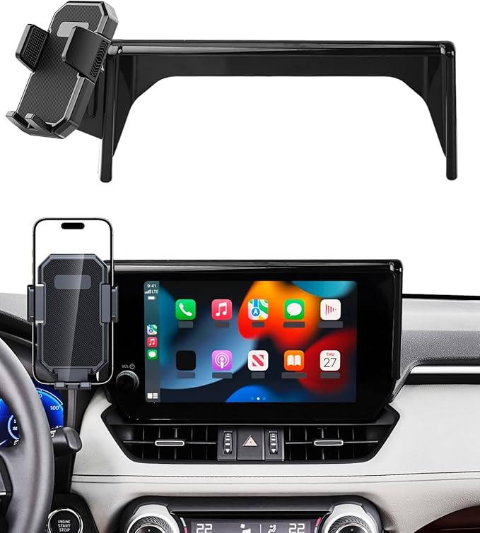 PZK Car Phone Mount for Toyota RAV4 2019-2025 Hybrid LE/XLE/Premium Accessories 7/8-Inch Screen 360° Rotation Smart Phone Cradles Auto Lock Cell Phone Holder Not Affect Air Vent (Not Fit 9/10.5 inch)
