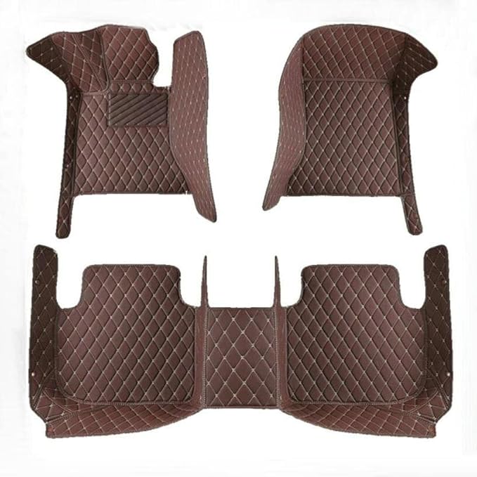 Custom Car Floor Mats Fit for 99% Sedan SUV Sports Car Full Coverage Pads Leather Floor Liners Mat Women Men (Brown)