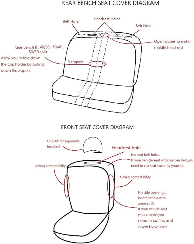 Flying Banner Car Seat Covers Front Seats Rear Bench Polyester car seat Protectors Easy installations Rear Bench Split Classic Man Lady Truck (Full Set - Low Back, Black Purple)…