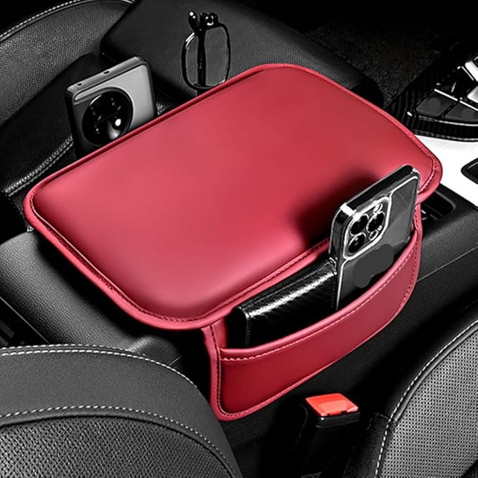 Arm Rest Pad Car for VW Routan 2008-2013, Car Center Console Cover Car Armrest Cushion Armrest Box Pad Car Accessories,Red