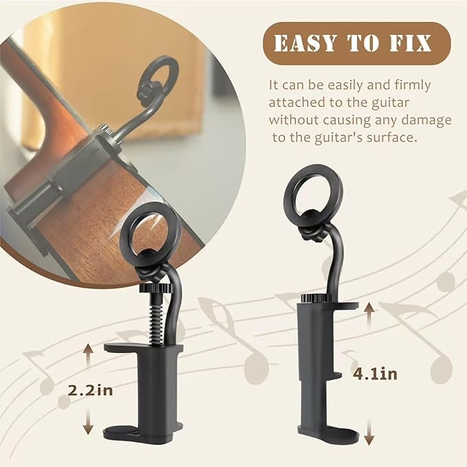Magnetic Plus Guitar Phone Holder mount, Adjustable & Rotatable Arm, Supports iPhone 12+&Magsafe, Universal Phone Fit, Ideal for Digital Sheet Music, Teaching Videos, Live Streaming & Recording