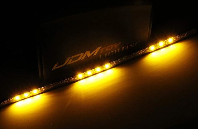 iJDMTOY 5-Bar/Section Amber Yellow 15-LED Hood Bulge Behind Grille Light Kit Compatible with Toyota 2014-2021 Tundra