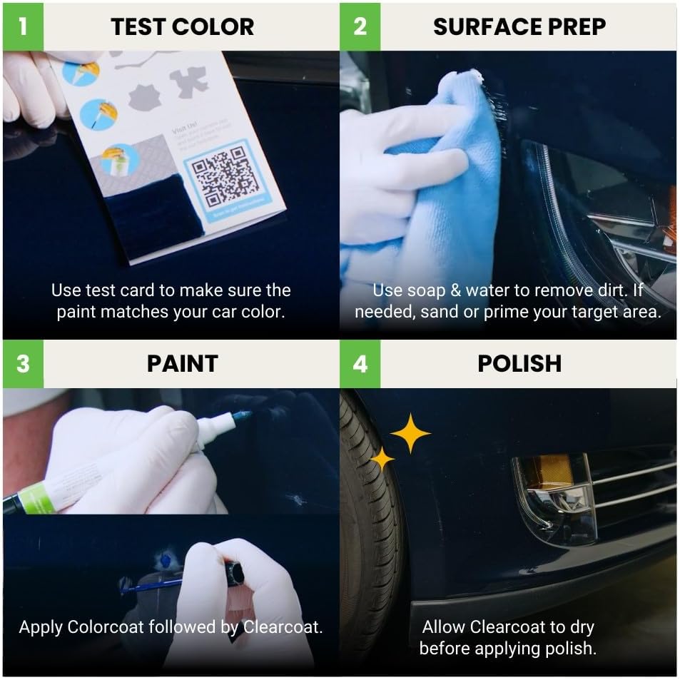 TouchUpDirect 8R3 Pacific Blue Metallic Compatible with Toyota Exact Match Touch Up Paint Combo - Essential Kit