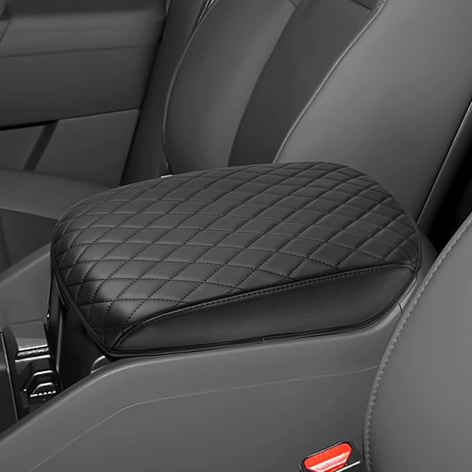 YOJOJOCO Center Console Cover Compatible with Honda 2009-2015 Pilot Accessories Leather Material Console Armrest Cover Cushion Pad Anti-Scratch