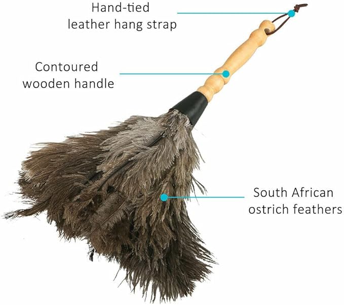 2PACKS 13" Ostrich Feather Duster Durable Dust Collecting Cleaning Tool in Wool Shop