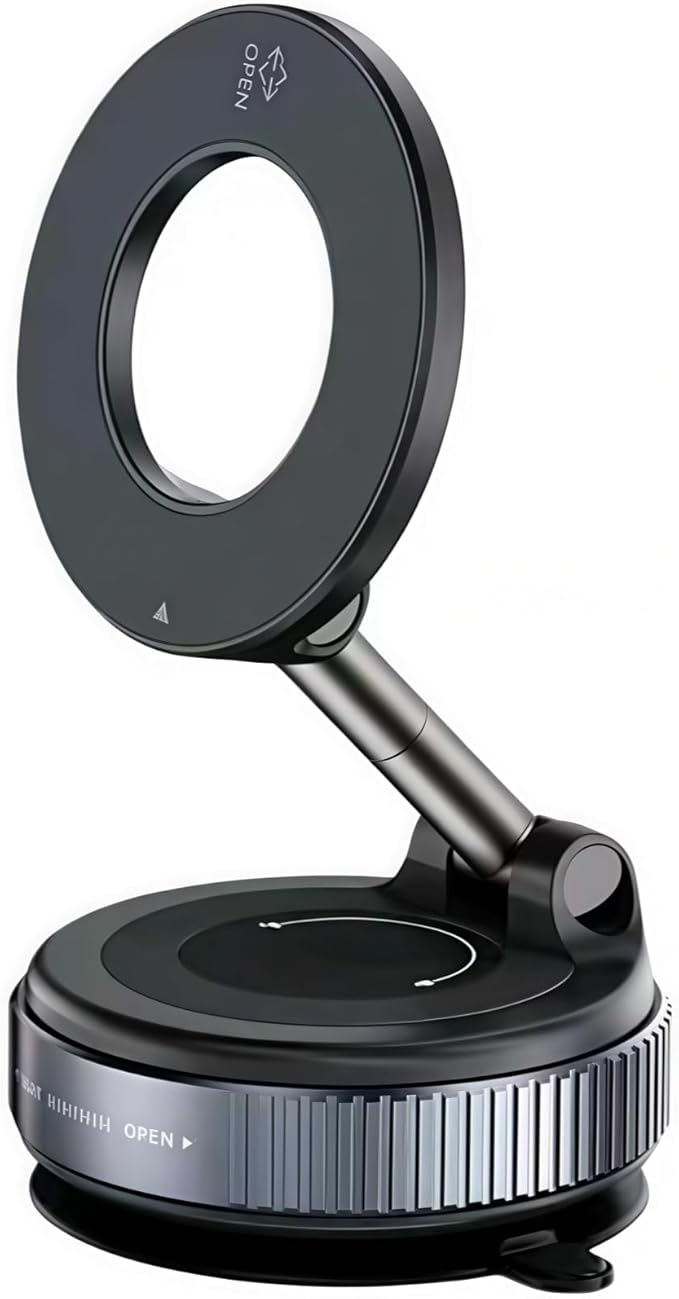 Upewefi 2026 Upgraded Car Phone Holder for Mag Safe, 3000gf Strongest Magnetic, 360° Adjustable Car Phone Holder, Phone Holders for Your Car (1pcs-Silver Black)