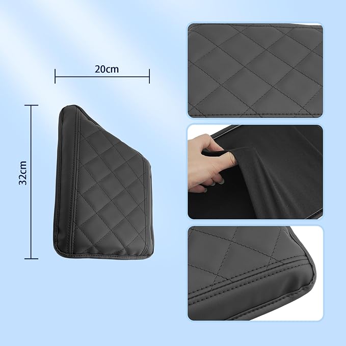 2023 2024 2025 XC90 Center Console Cover for Volvo XC90 (Core/Plus/Ultra/Ultimate/Recharge), Waterproof&Comfy Leather Cushion 2024 Console XC90 Armrest Cover 2025 XC90 Accessories (Padded)
