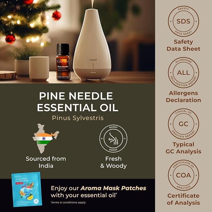 100% Pure Pine Essential Oil - 0.34 Fl Oz - Pine Oil for Hair, Skin, Diffuser, Aromatherapy & DIY Candle Making Scent