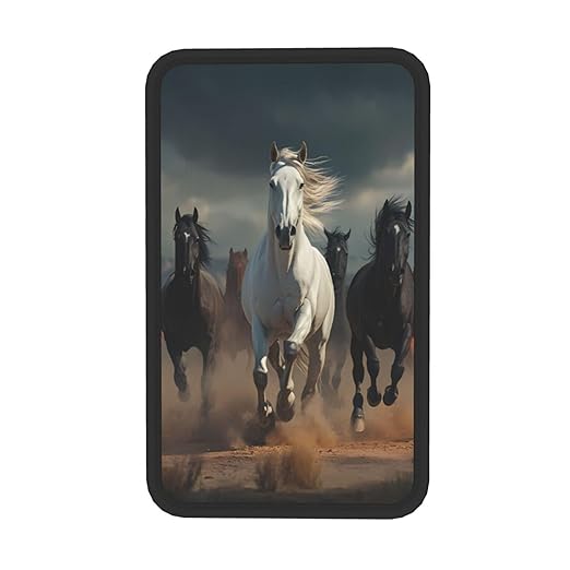 Group of Wild Horses Car Auto Armrest Cushion Cover Accessories Center Console Seat Box Pad Protector Universal Decoration for Most Vehicle SUV Truck