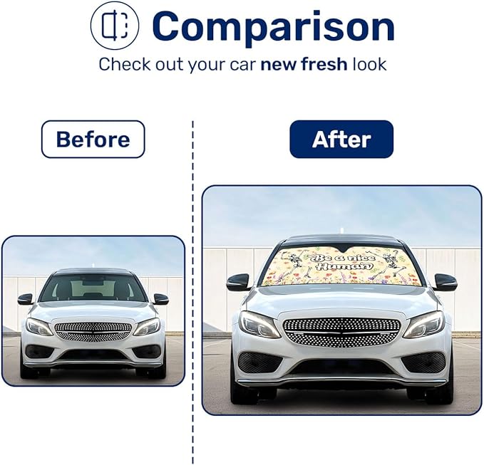 GENANY Funny Skeleton Windshield Sun Shade for Car SUV Truck (55x30 Inches), Sun Shade Windshield, Shades for Front Windows, Protector Blocks UV, Car Decor