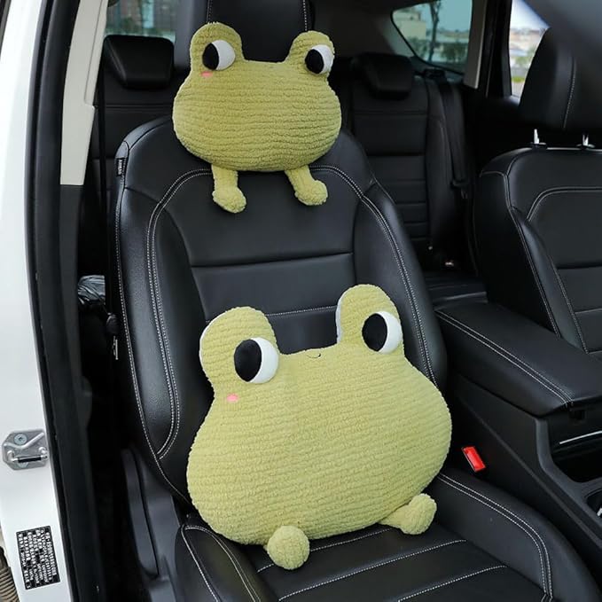 Frog Shaped Car Headrest Pillow Neck Rest Driver Seat Cushion 1 PCS- Neck Pillow