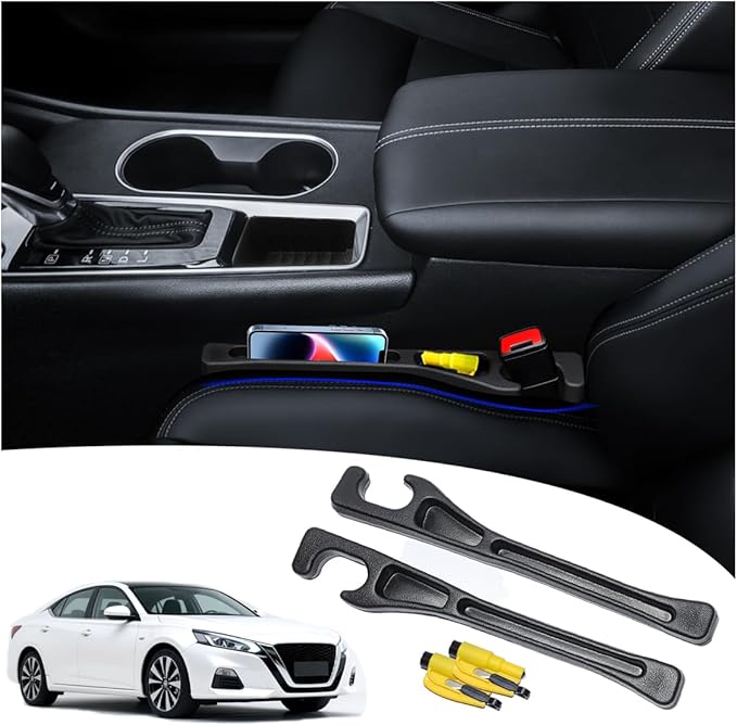 【Compatible with Nissan Altima】 Seat Gap Filler,No Drop Seat Guard Compatible with Nissan Altima,Drop Seat Guards for Cars(2Pcs),Emergency Keychain Car Escape Tool(2Pcs)