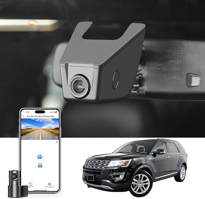 Mangoal Front 4K & Rear 1080p Dash Cam Custom for Ford Explorer U502 2011-2019, Base XLT ST_Line Limited Timberline Platinum King Ran(Model B), UHD 2160P Video, WiFi & App, 128GB Card