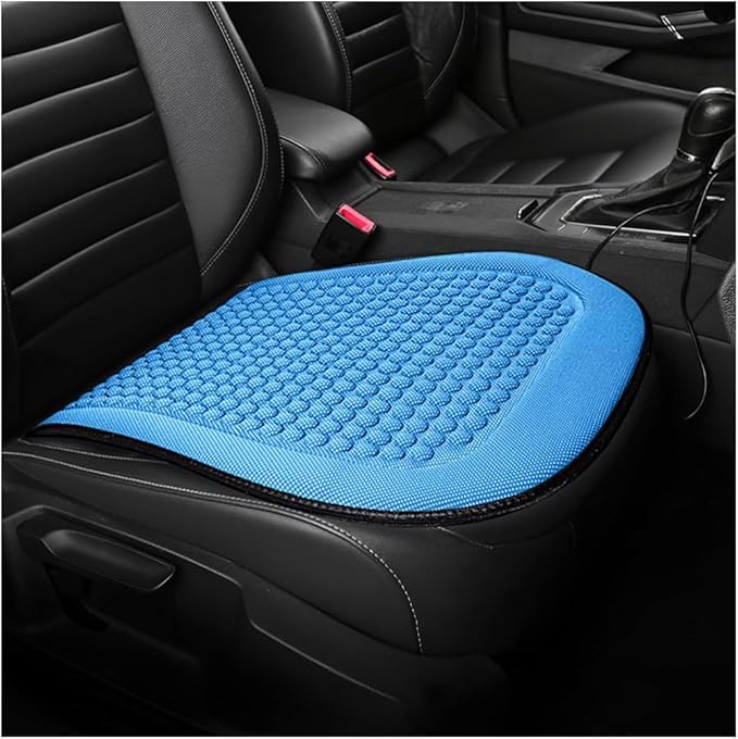 Car Front Seat Bottom Cover, Cool Breathable Anti-Slip Vehicle Driver Seat Protector Cushion, Comfortable Auto Interior Chair Protection Pad Mat, Universal for Truck SUV Sedan (Blue)