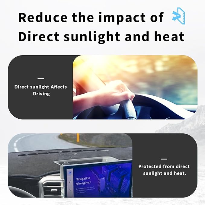 auovo Dashboard Cover Mat Compatible with Toyota Tundra 2022 2023 2024 Without HUD Anti-Slip Dash Cover Dash Carpet Cover Sunshield Protector