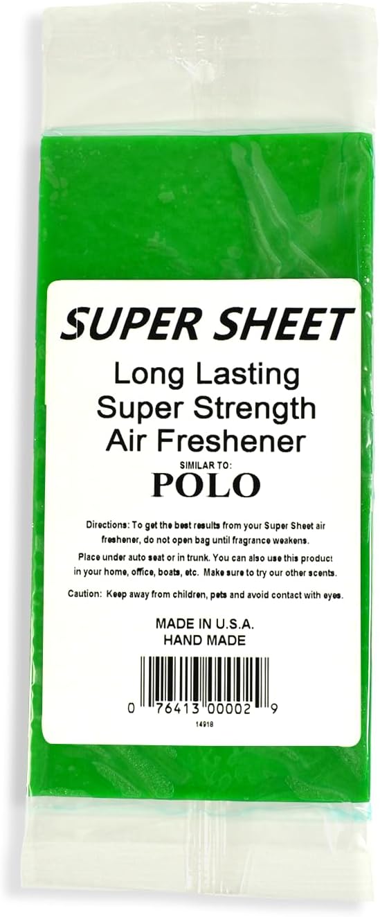 Super Sheet Small (7.5"x3.75") Under Seat Car Air Freshener (Polo)