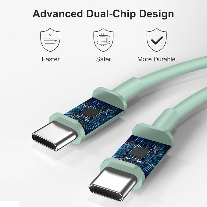 USB C Charger Type C Charger Fast Charging 10FT 45W Samsung Chargers 2-Pack with iPhone Air/17/17 Plus/17 Pro/17 Pro Max/16/16 Plus/16 Pro/16 Pro Max/15/15 Pro Max/iPad Pros/Galaxy S25 S24(Green)