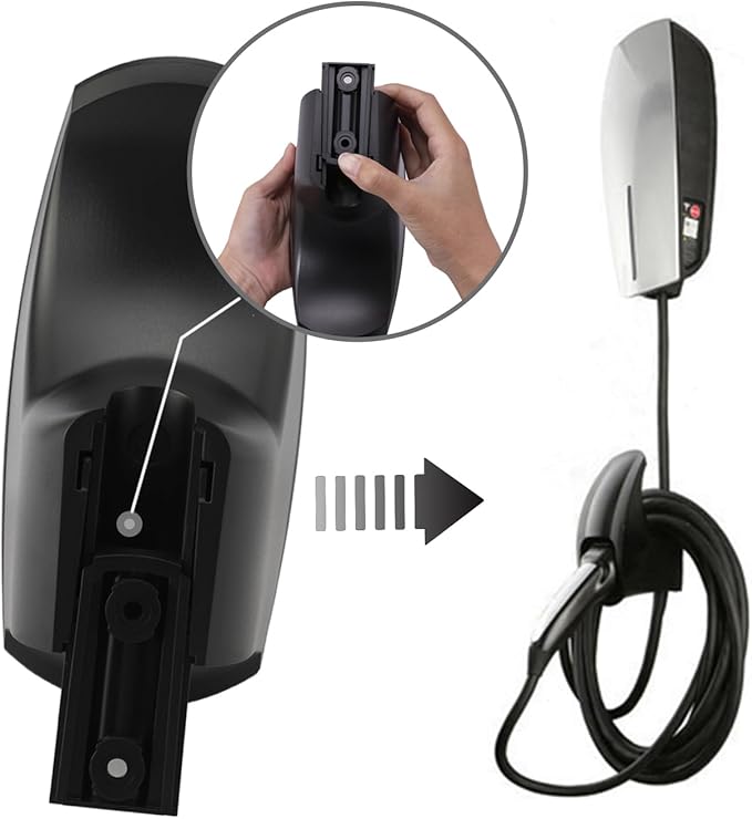 SEVEN SPARTA Charging Cable Holder with Chassis Bracket Compatible with Tesla Model 3 Model Y Model X Model S Charger Cable Organizer Car Accessories Wall Connector, Patent Approved (Black)