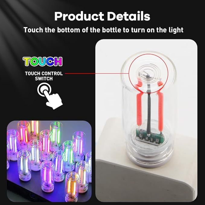 4Pcs Car USB Night Light, Touch Adjustment LED Ambient Lighting Plug in USB Automotive Night Lamps, Mini LED Bulb for Car, Camping, Holiday, Decoration, Bedroom, Party(Red)