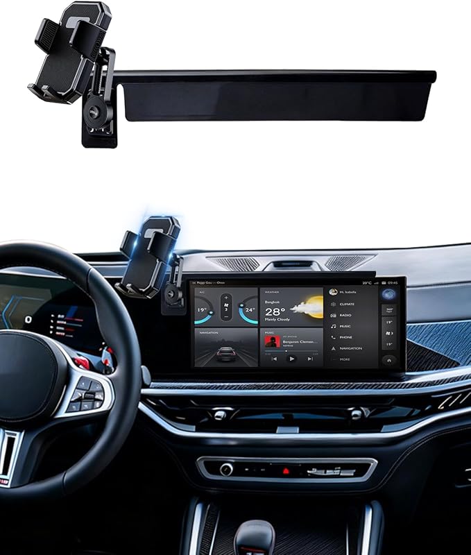PZK Car Phone Mount for 2024-2026 BMW X5 /BMW X6 /2023 2024 2025 2026 BMW X7 Accessories Custom 14.9-inch Screen Auto Lock Car Phone Holder 360° Rotating Extension Rod Not Affect Air Vent